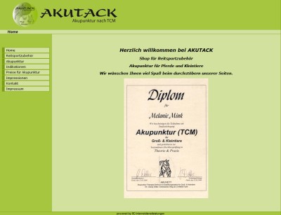 Akutack Akupunktur f&uuml;r Pferde und Kleintiere